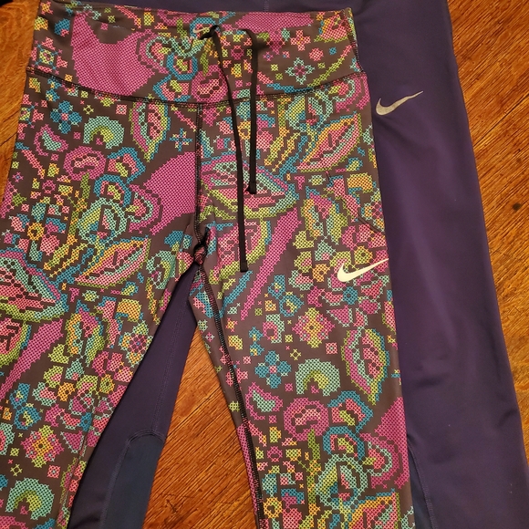 2 Pair Nike Running Leggings - Picture 1 of 2